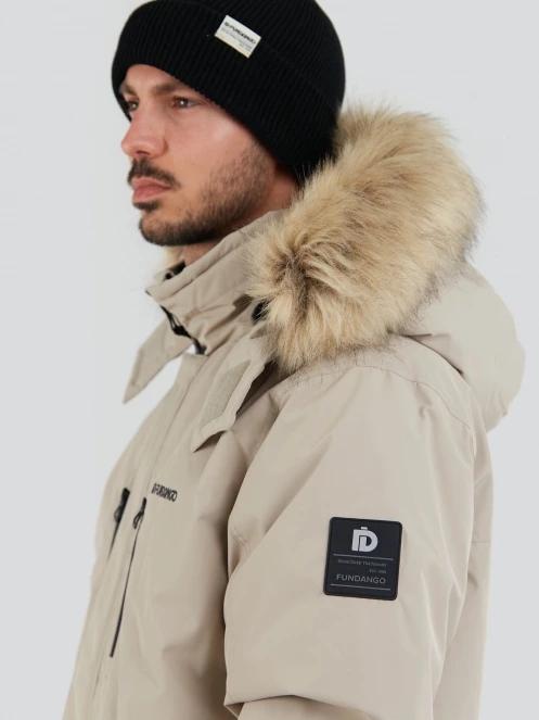 Fundango Spirit Parka Jacket férfi télikabát homok színben 7