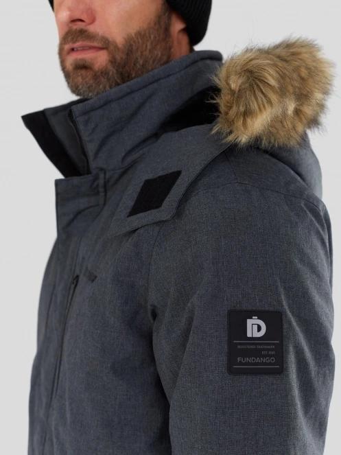 Fundango Spirit Parka Jacket férfi télikabát szürke színben 8