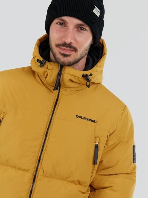 Fundango Ewan Puffer Jacket férfi átmeneti kabát sárga színben 5