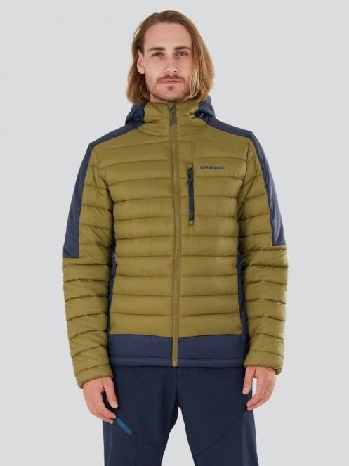 Fundango Matt Hooded Jacket férfi steppelt átmeneti kabát zöld színben 2