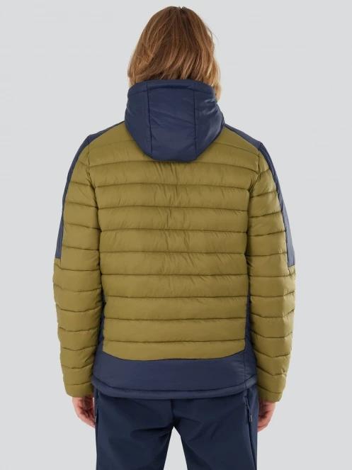 Fundango Matt Hooded Jacket férfi steppelt átmeneti kabát zöld színben 3