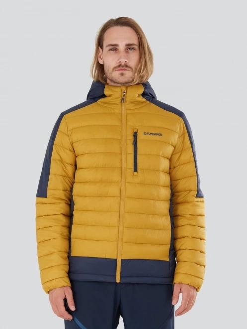 Fundango Matt Hooded Jacket férfi steppelt átmeneti kabát sárga színben 2