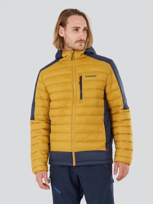 Fundango Matt Hooded Jacket férfi steppelt átmeneti kabát sárga színben 5
