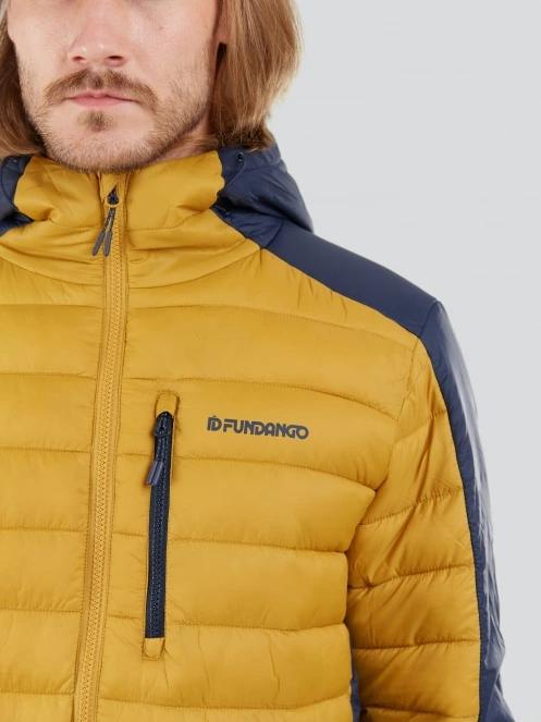 Fundango Matt Hooded Jacket férfi steppelt átmeneti kabát sárga színben 6