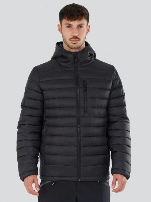 Fundango Matt Hooded Jacket férfi steppelt átmeneti kabát fekete színben 2