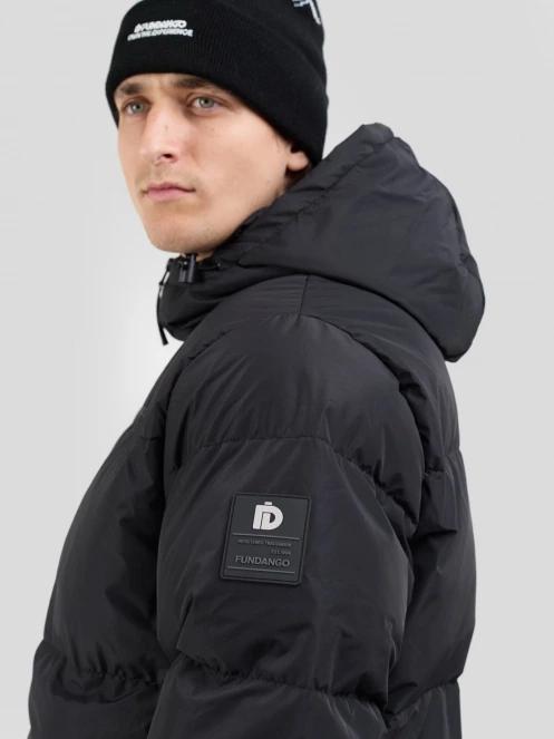 Fundango Ewan II Puffer Jacket férfi steppelt télikabát fekete színben 6