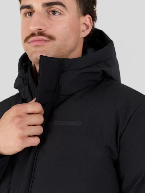 Fundango Nordvik Parka Jacket férfi steppelt télikabát fekete színben 5