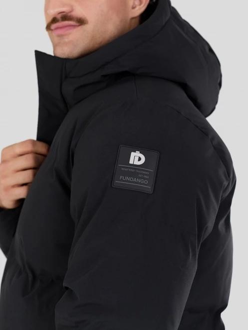 Fundango Nordvik Parka Jacket férfi steppelt télikabát fekete színben 6