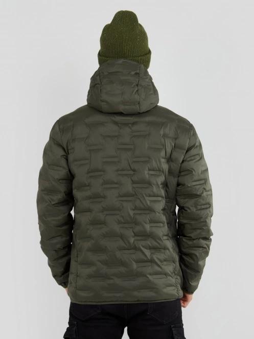 Fundango Smoke Hooded Jacket férfi utcai kabát oliva színben 3