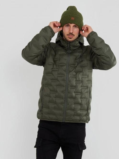 Fundango Smoke Hooded Jacket férfi utcai kabát oliva színben 5