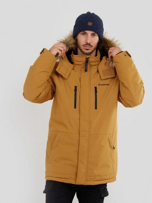 Fundango Spirit Parka Jacket férfi télikabát barna színben 5