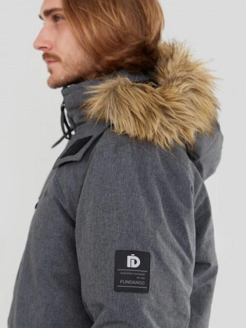 Fundango Spirit Parka Jacket férfi télikabát szürke színben 6