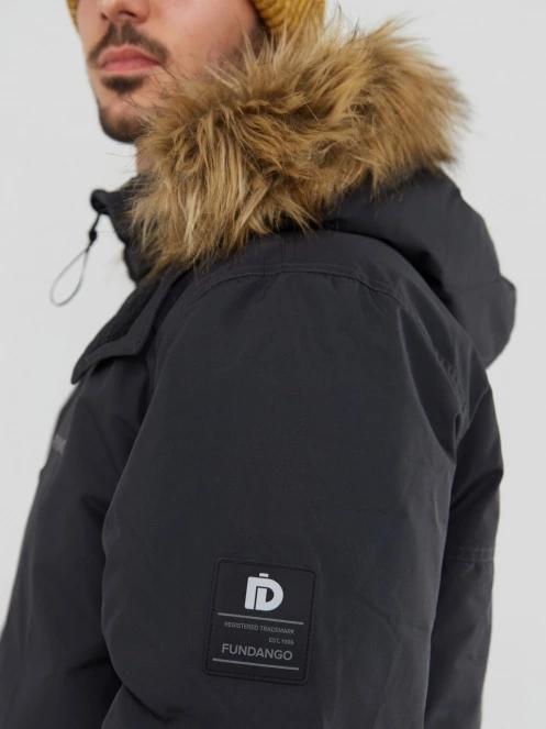 Fundango Spirit Parka Jacket férfi télikabát fekete színben 7