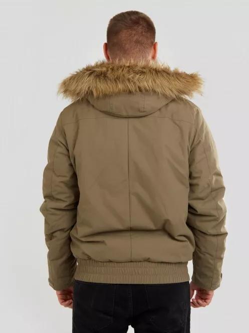 Fundango Carbone Bomber Jacket férfi utcai kabát barna színben 3