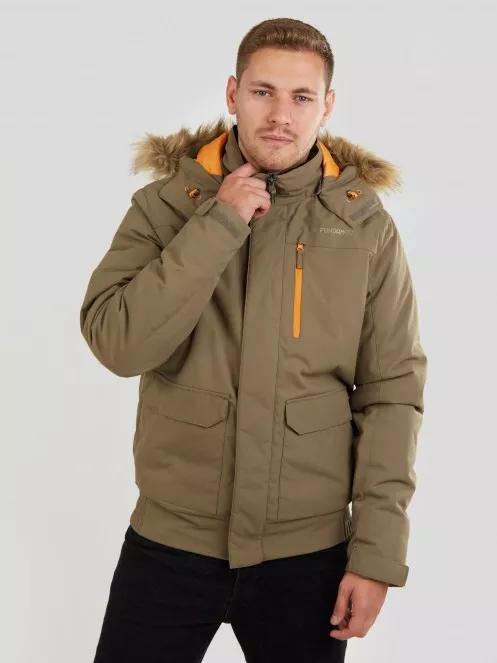 Fundango Carbone Bomber Jacket férfi utcai kabát barna színben 4