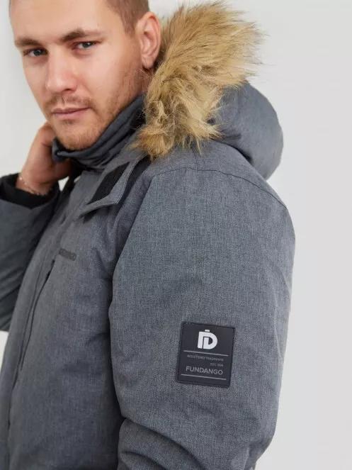 Fundango Spirit Parka Jacket férfi télikabát szürke színben 4