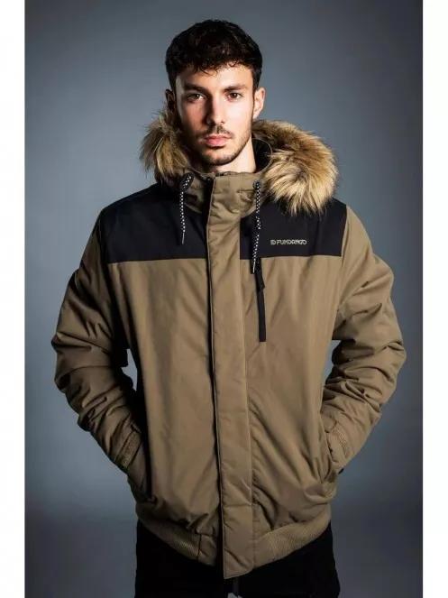 Fundango CARBONE Bomber Jacket férfi utcai kabát oliva színben 3