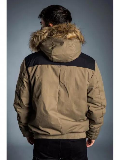 Fundango CARBONE Bomber Jacket férfi utcai kabát oliva színben 4
