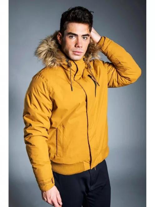 Fundango CARBONE Bomber Jacket férfi utcai kabát sárga színben 2