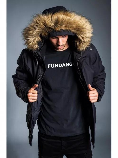 Fundango CARBONE Bomber Jacket férfi utcai kabát fekete színben 4
