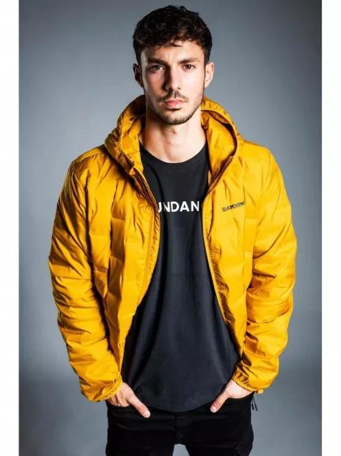 Fundango SMOKE Hooded Down Jacket férfi utcai kabát sárga színben 4