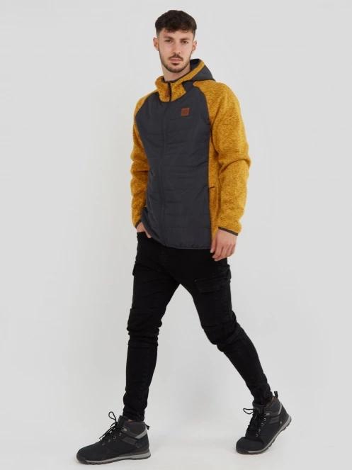 Fundango Obsidian Hybrid Jacket férfi polár pulóver barna színben 4