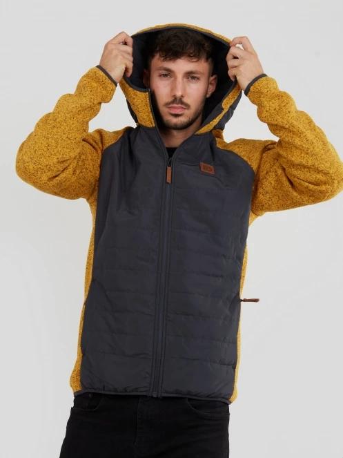 Fundango Obsidian Hybrid Jacket férfi polár pulóver barna színben 5