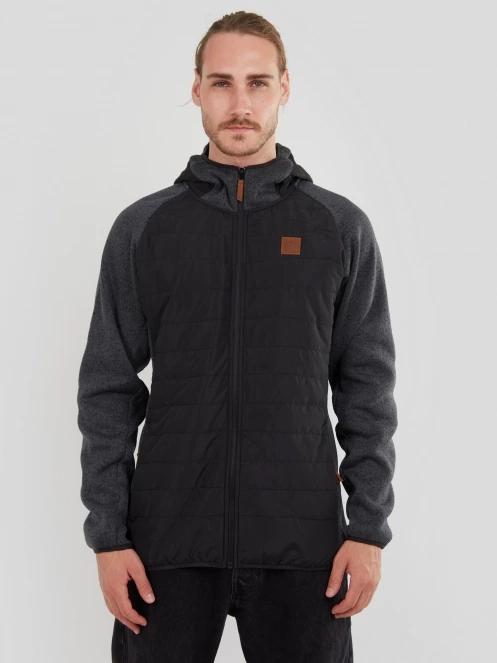 Fundango Obsidian Hybrid Jacket férfi polár pulóver fekete színben 2