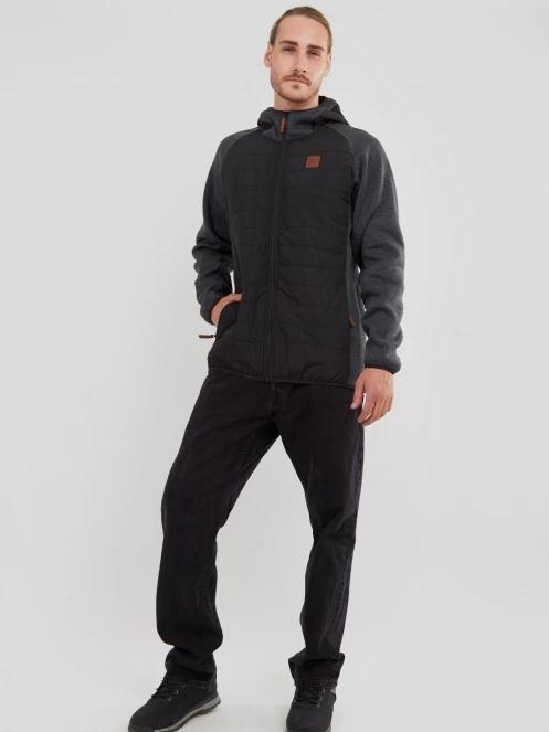 Fundango Obsidian Hybrid Jacket férfi polár pulóver fekete színben 4