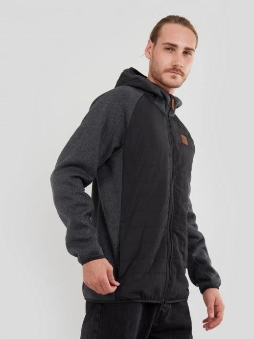 Fundango Obsidian Hybrid Jacket férfi polár pulóver fekete színben 5