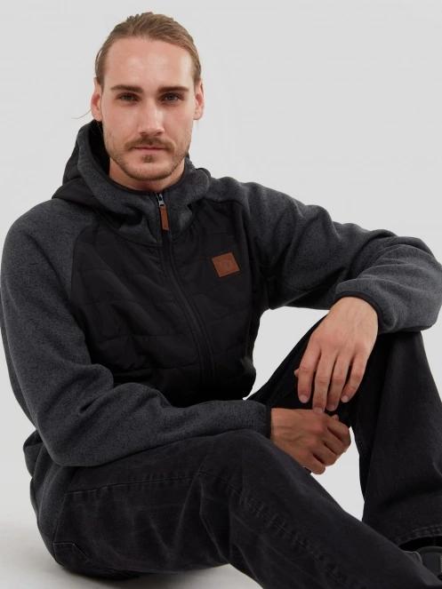 Fundango Obsidian Hybrid Jacket férfi polár pulóver fekete színben 6