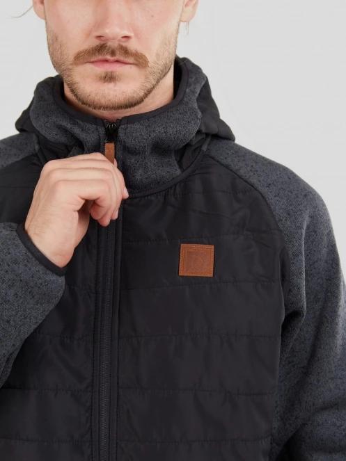 Fundango Obsidian Hybrid Jacket férfi polár pulóver fekete színben 7