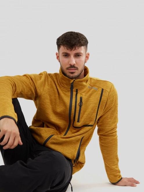 Fundango Jefferson Fleece Jacket férfi polár pulóver barna színben 5