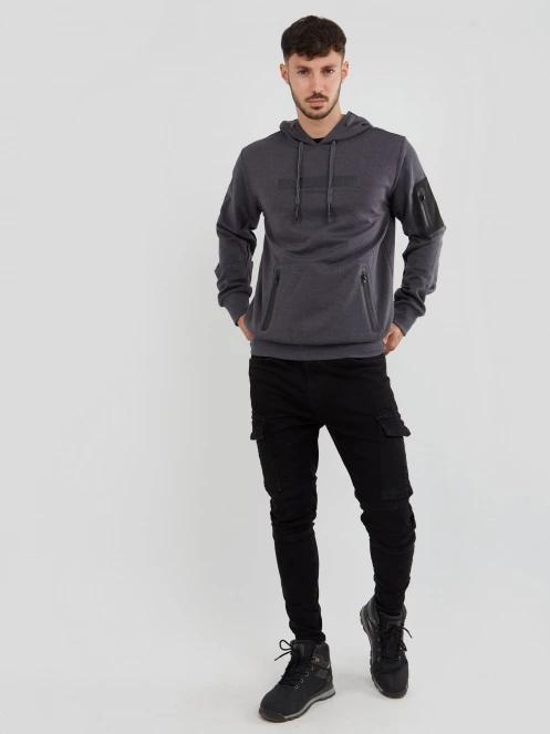Fundango Force Tech Pullover férfi pulóver szürke színben 4