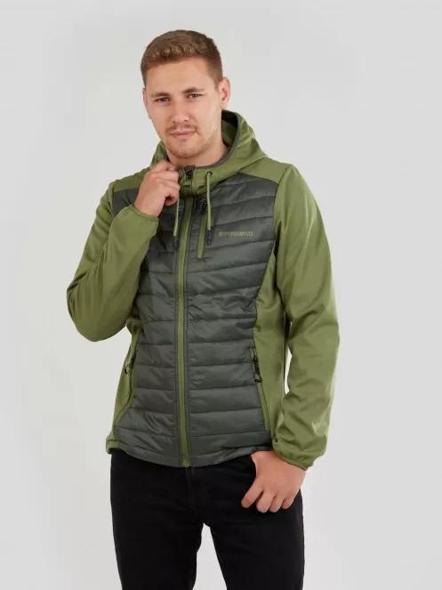 Fundango Vermont Hybrid Jacket férfi softshell kabát oliva színben 2
