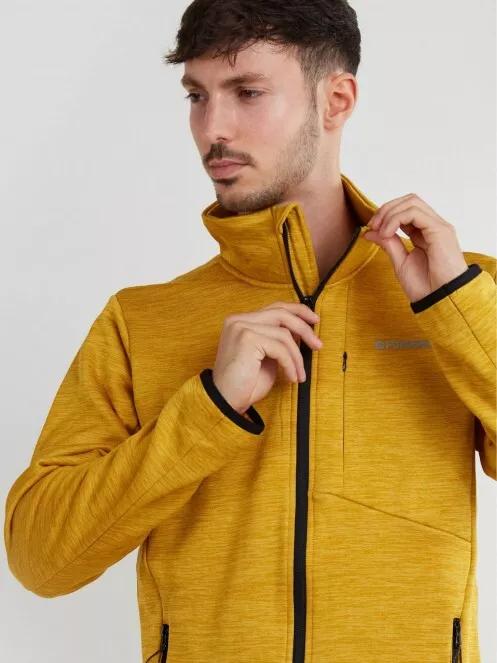 Fundango Jefferson Fleece Jacket férfi polár pulóver sárga színben 4