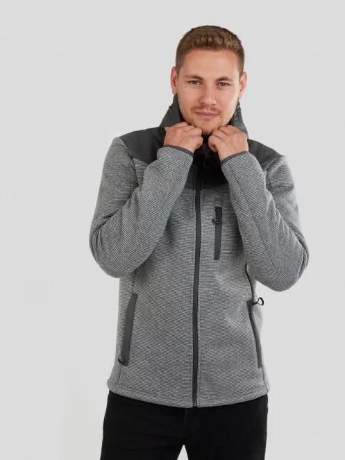 Fundango Ashford Insulated Fleece Jacket férfi utcai kabát szürke színben 4
