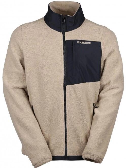 Fundango Haven Hybrid Jacket férfi polár pulóver homok színben 6