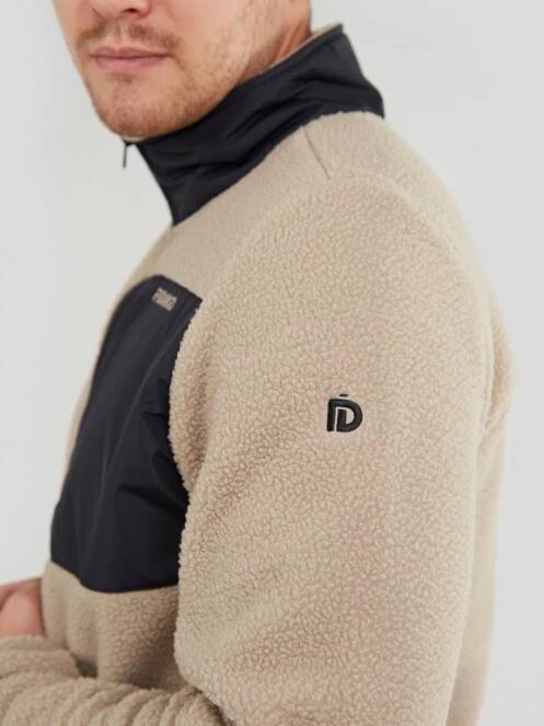 Fundango Haven Hybrid Jacket férfi polár pulóver homok színben 4