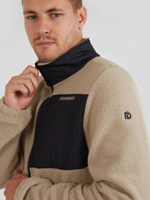 Fundango Haven Hybrid Jacket férfi polár pulóver homok színben 5