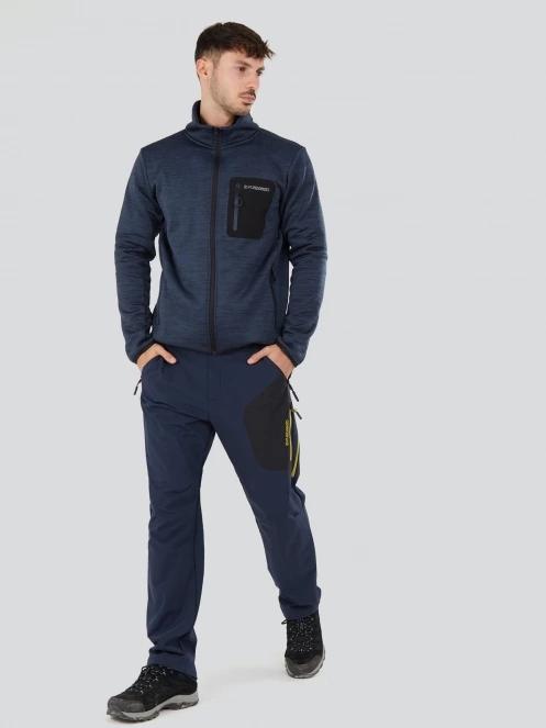 Fundango Jefferson Fleece Jacket férfi polár pulóver kék színben 4