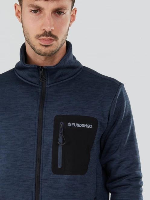 Fundango Jefferson Fleece Jacket férfi polár pulóver kék színben 6