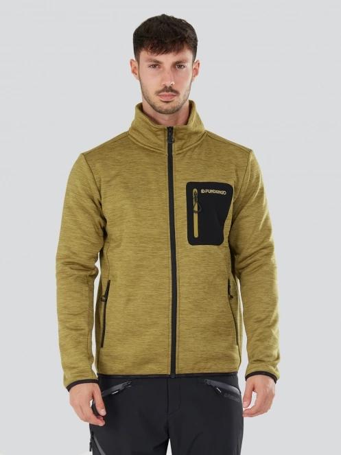 Fundango Jefferson Fleece Jacket férfi polár pulóver zöld színben 2
