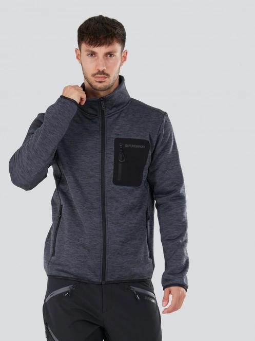 Fundango Jefferson Fleece Jacket férfi polár pulóver szürke színben 5