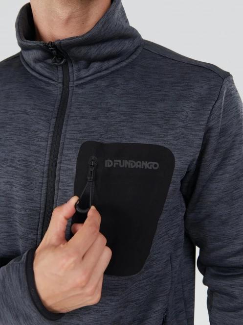 Fundango Jefferson Fleece Jacket férfi polár pulóver szürke színben 6