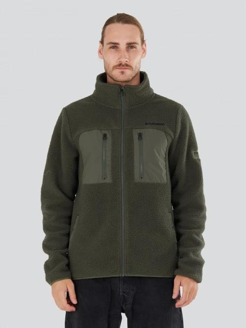 Fundango Haven Hybrid Jacket férfi pulóver zöld színben 2