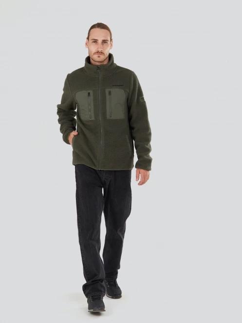 Fundango Haven Hybrid Jacket férfi pulóver zöld színben 4