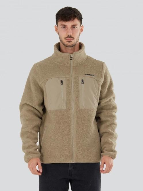 Fundango Haven Hybrid Jacket férfi pulóver homok színben 2