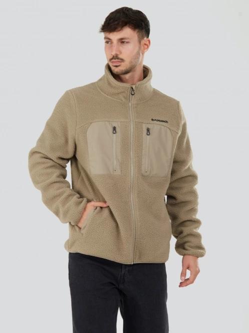 Fundango Haven Hybrid Jacket férfi pulóver homok színben 5