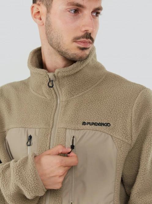 Fundango Haven Hybrid Jacket férfi pulóver homok színben 6